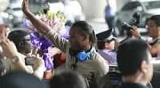 Ivory Coast striker Drogba arrives at Shanghai Pudong airport