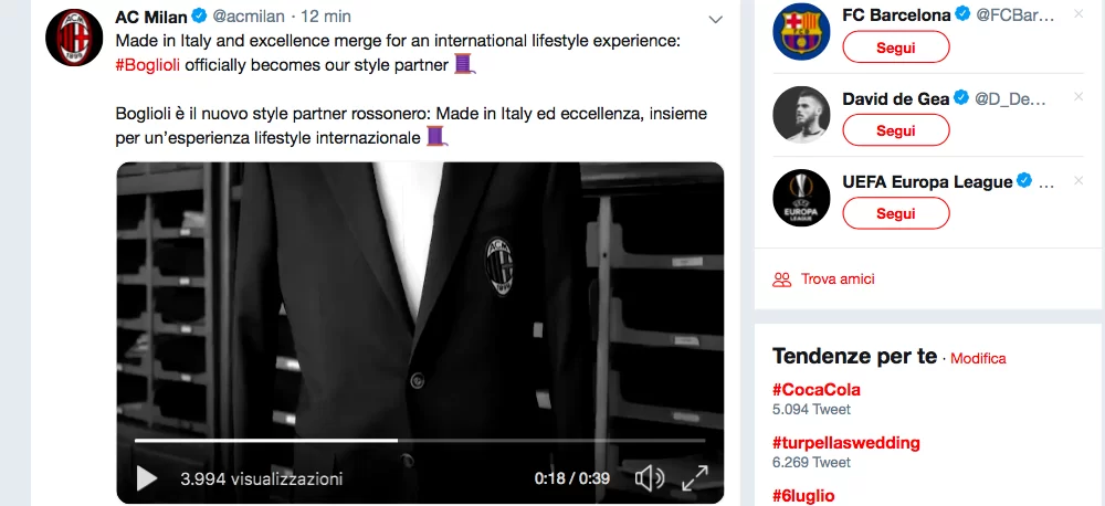 Boglioli nuovo style partner del Milan: il video del nuovo completo