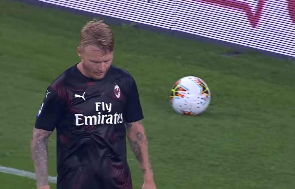 Cagliari-Milan: Kjaer fuori per lombosciatalgia