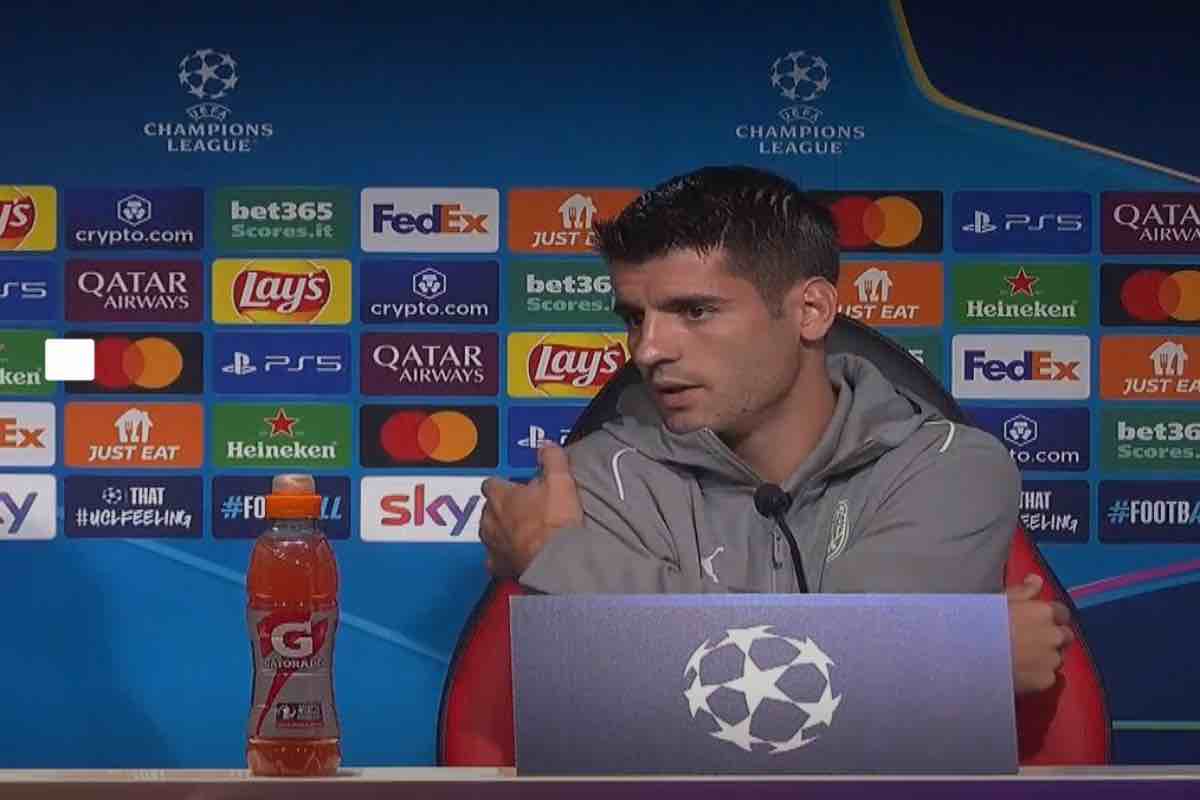 Milan, tutto il carattere di Morata in conferenza