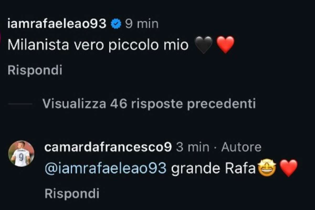 Messaggio Tra Leao E Camarda Su Instagram