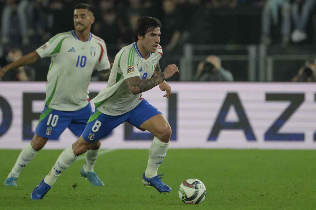 Tonali in campo con l'Italia